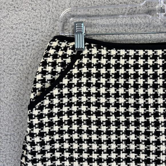 Y2k Houndstooth Mini Skirt Large Academia Preppy Twee Pockets Schoolgirl Lined - Picture 1 of 8
